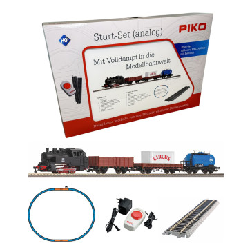 Coffret de départ locomotive à vapeur et 3 wagons marchandises, DB, PIKO 57113