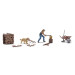 Ensemble d'action, couper du bois - BUSCH 79884 - HO 1/87