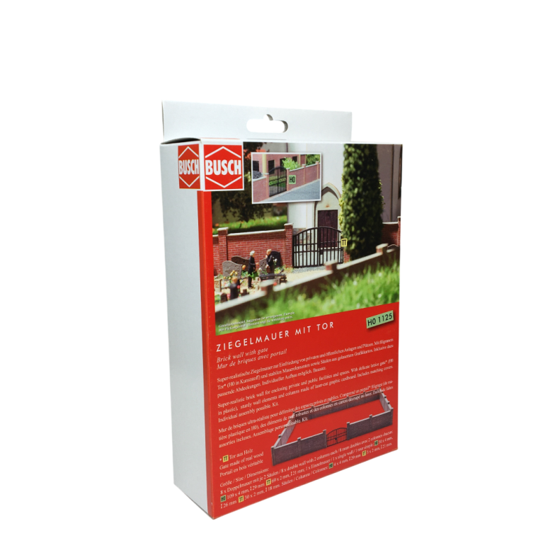 Mur de briques avec portail - BUSCH 1125 - HO 1/87