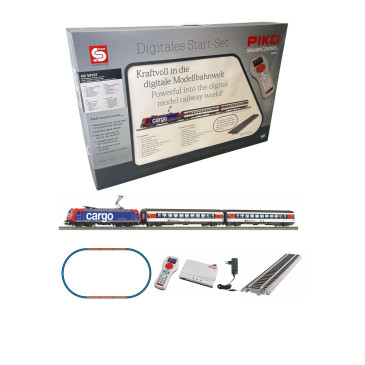 Coffret de départ SmartControl wlan, locomotive électrique et 2 voitures, SBB, Ep. VI, PIKO 59107