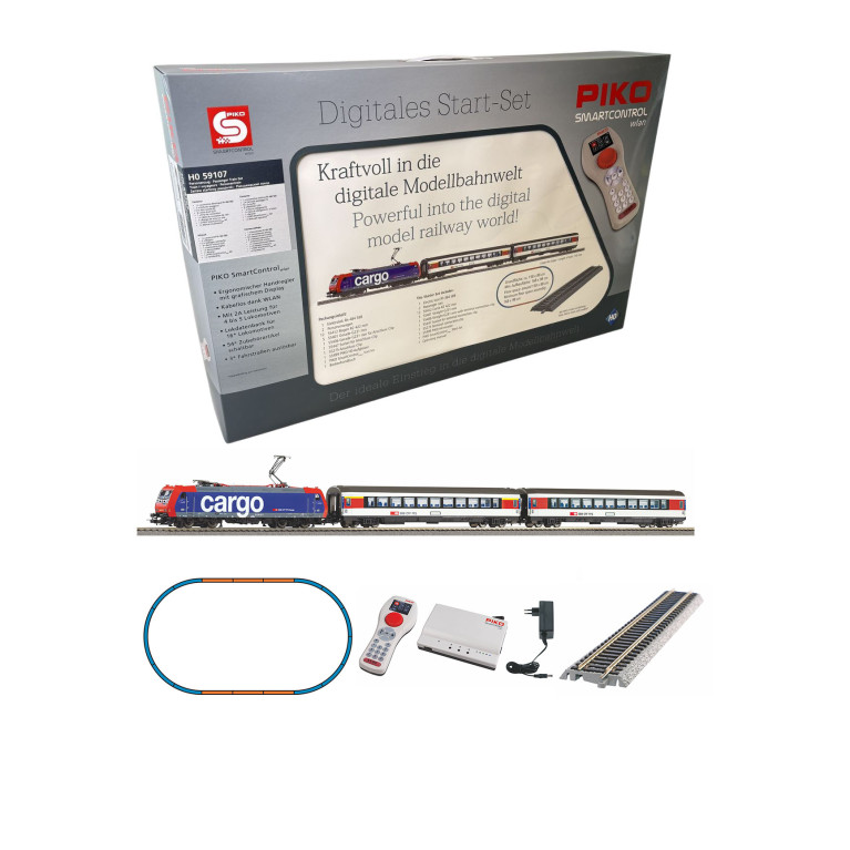 Coffret de départ SmartControl wlan, locomotive électrique et 2 voitures, SBB, Ep. VI, PIKO 59107