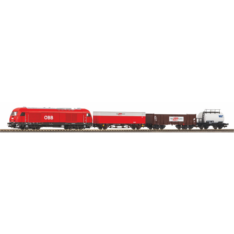 Coffret de départ locomotive diesel Herkules et 3 wagons marchandises, ÖBB, PIKO 97948