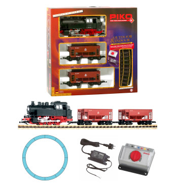 Coffret de départ locomotive à vapeur BR 80 et 2 wagons à minerai, DB, Ep. III, PIKO 37100