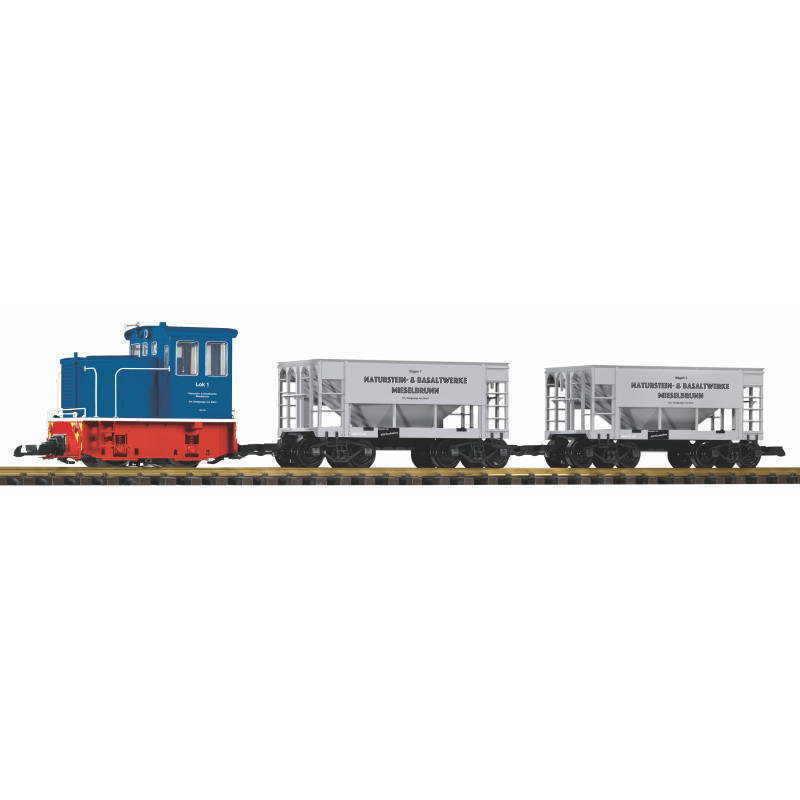Coffret de départ locomotive diesel industrielle GE 25 Ton et 2 wagons, PIKO 37151