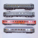 Coffret de 4 voitures train express D 74 n°1, DB et DSG, Ep. III, MÄRKLIN 42491