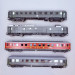 Coffret de 4 voitures train express D 74 n°1, DB et DSG, Ep. III, MÄRKLIN 42491