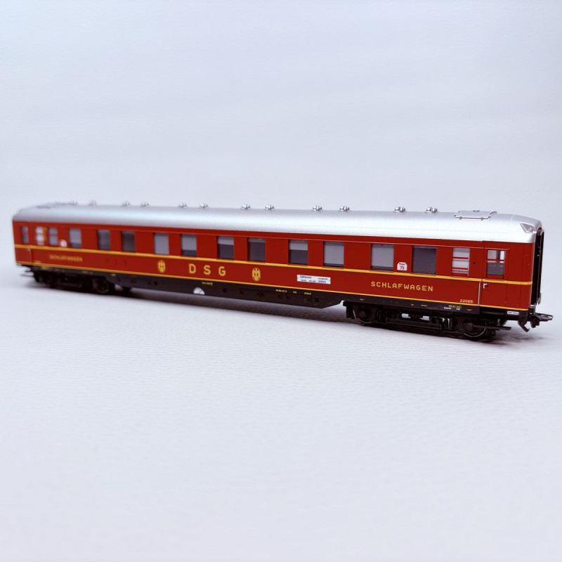 Coffret de 4 voitures train express D 74 n°1, DB et DSG, Ep. III, MÄRKLIN 42491