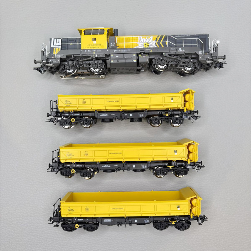 Coffret train de chantier, diesel DE 18 et 3 wagons Fakks 127, Leonhard Weiss, Ep. VI, MÄRKLIN 26180