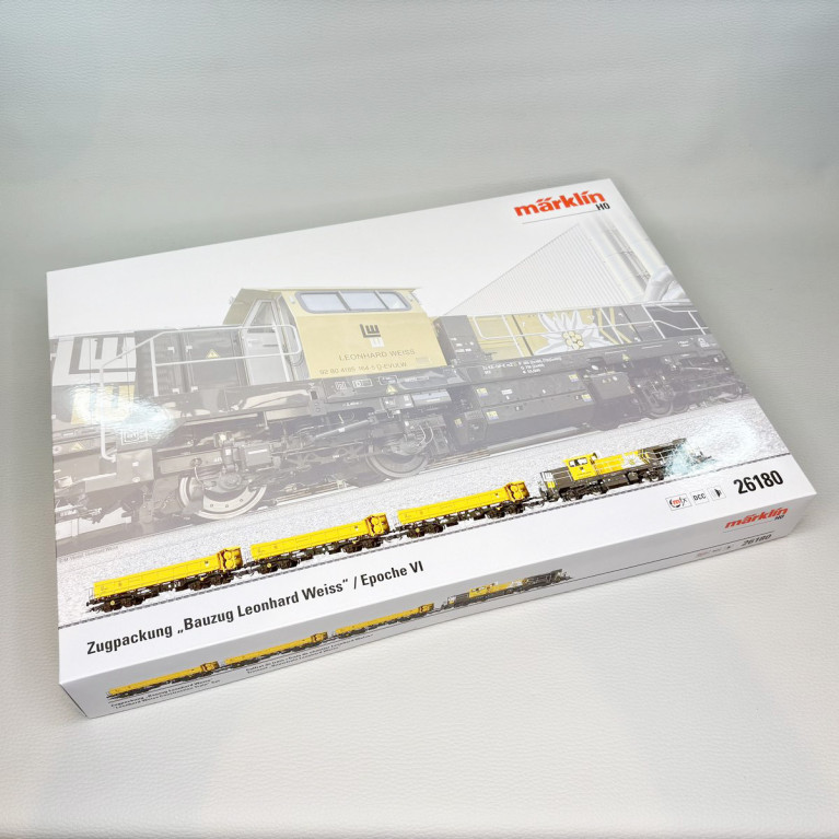 Coffret train de chantier, diesel DE 18 et 3 wagons Fakks 127, Leonhard Weiss, Ep. VI, MÄRKLIN 26180