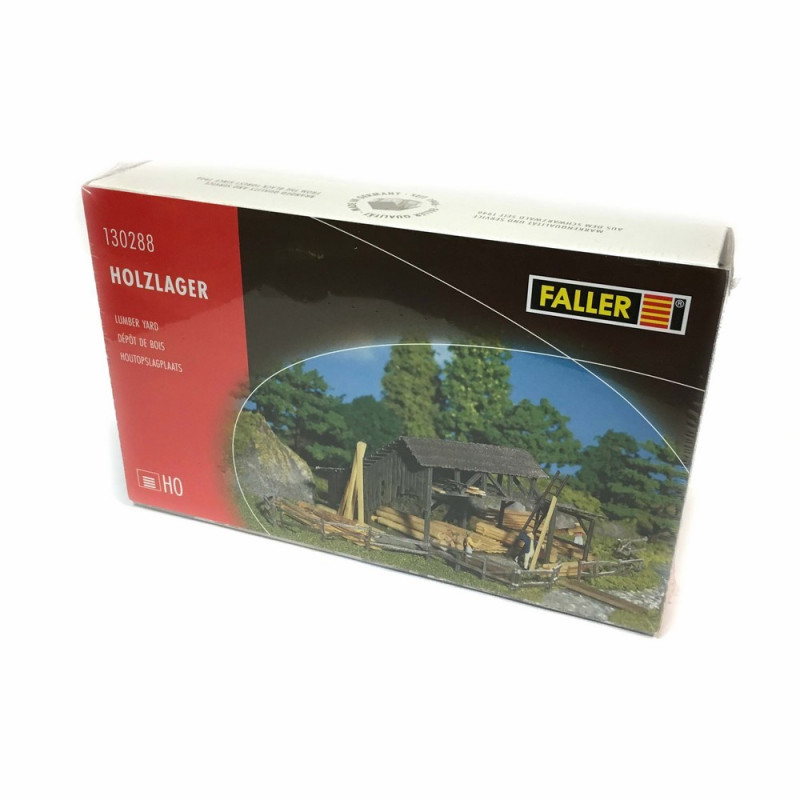 Faller Dépôt De Bois – Maquette Train HO 1/87 – Kit à Assembler – Réf. 130288