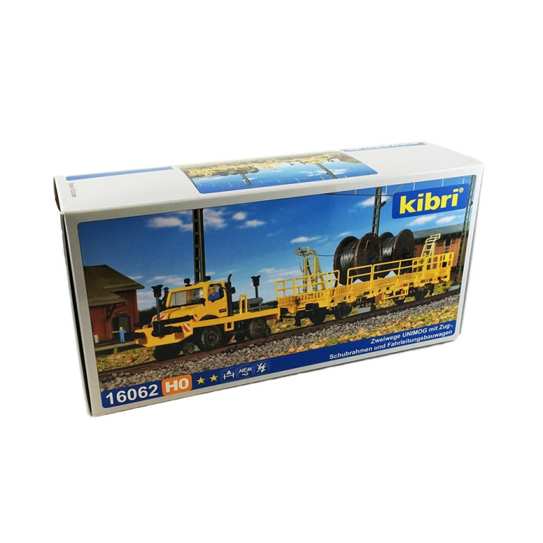 Unimog sur voie avec wagon caténaire -HO-1/87-KIBRI 16062