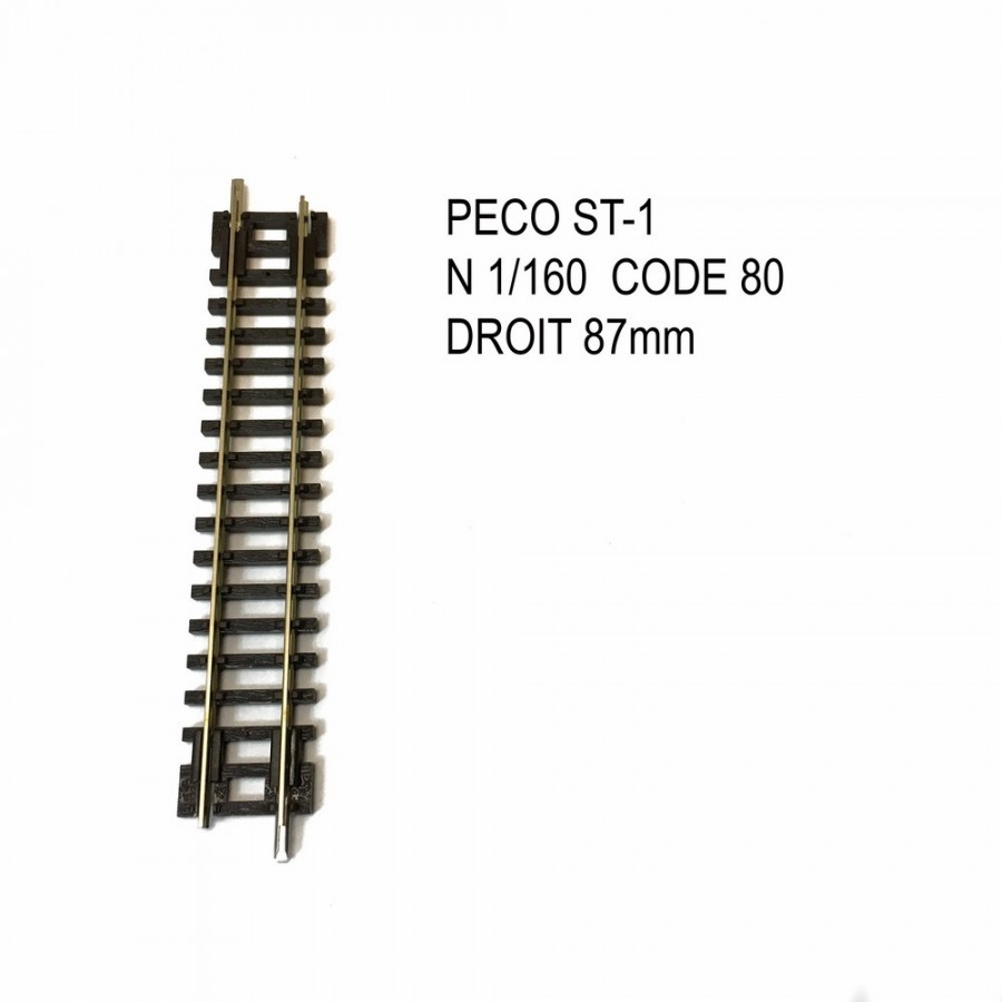 Rail Setrack droite 87mm  code 80 -N-1/160-PECO ST-1