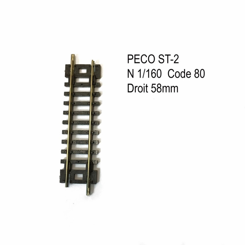 Rail Setrack droite 58mm  code 80 -N-1/160-PECO ST-2