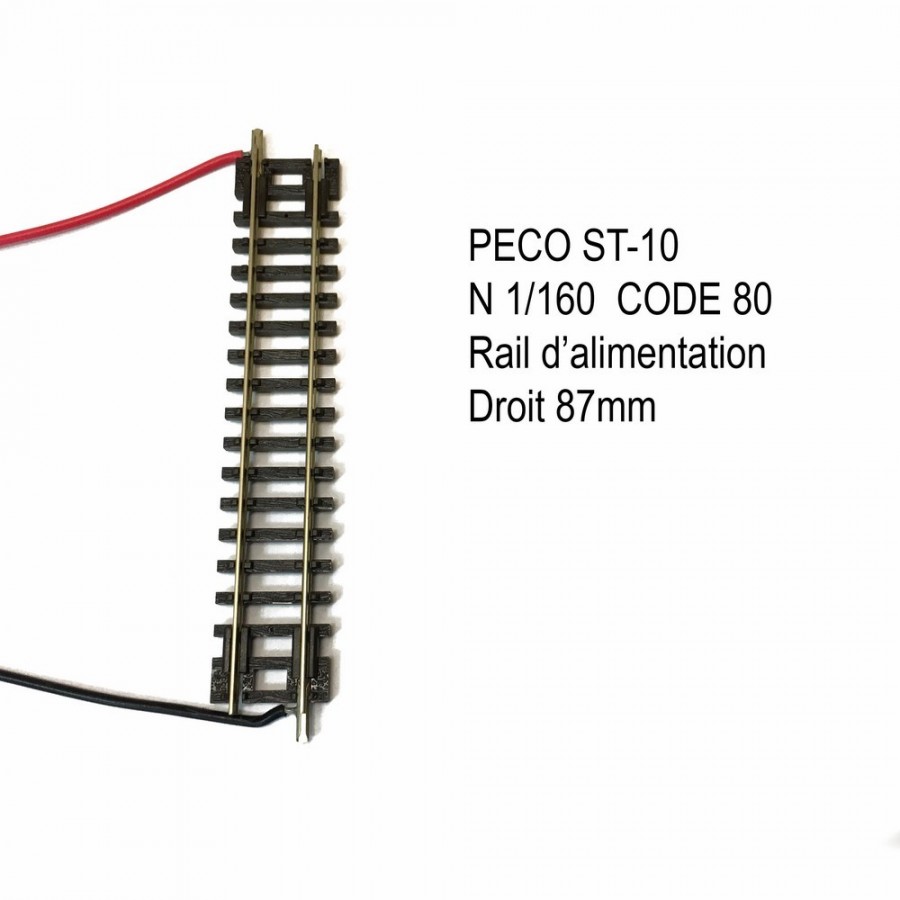 Rail Setrack droite 87mm d'alimentation code 80 -N-1/160-PECO ST-10