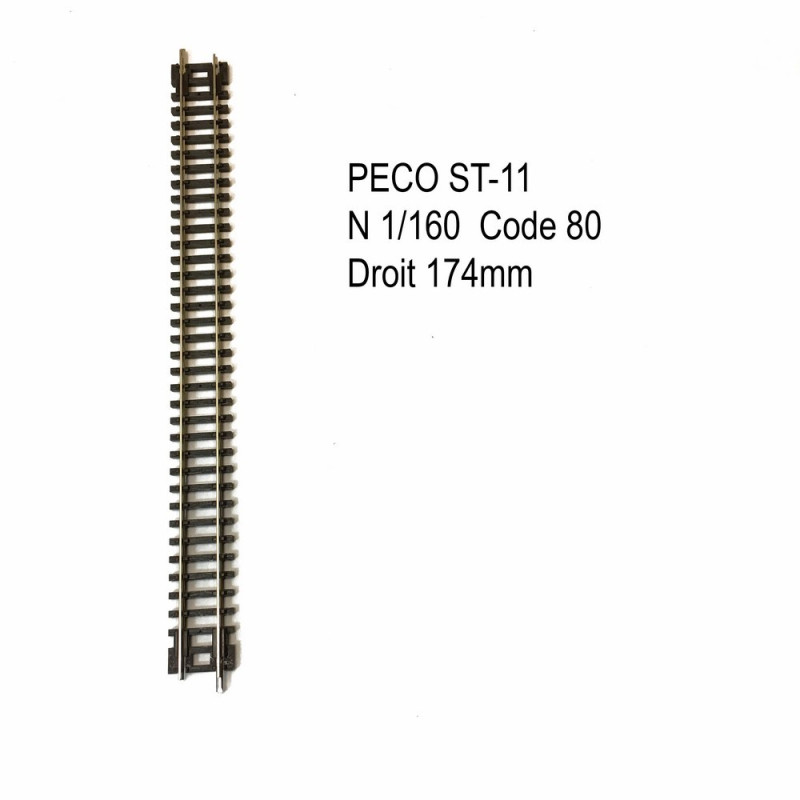 thumbnail image 2 of PECO Setrack ST-3011 N Gauge Double Straight Track – 8 Pieces (Code 80) 2 of 3