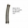Rail Setrack courbe R 263.5mm 22.5 degrés  code 80 -N-1/160-PECO ST-14