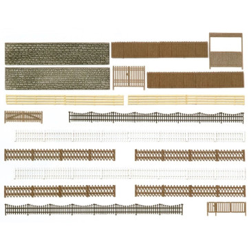 Set de clôtures et portes environ 200cm -HO-1/87-BUSCH 6017