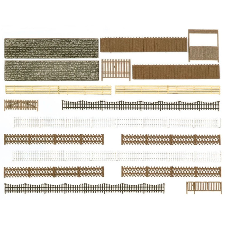 Set de clôtures et portes environ 200cm -HO-1/87-BUSCH 6017
