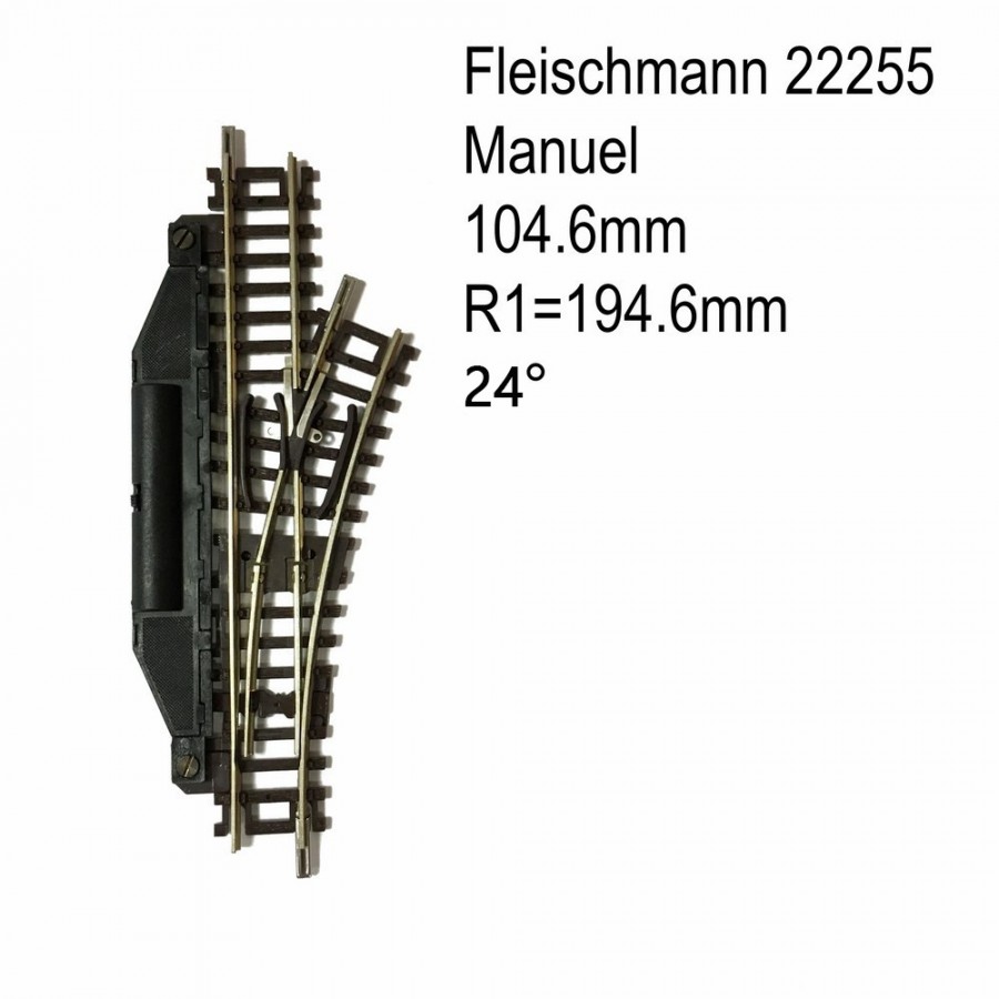 Rail aiguillage droit droit manuel 104.2mm-N-1/160-FLEISCHMANN 22255