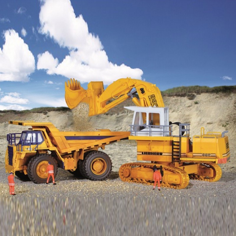 Kibri 11254 H0 – Pelle à Corde Liebherr Avec Godet – Maquette Réduite Pour Modélisme Ferroviaire