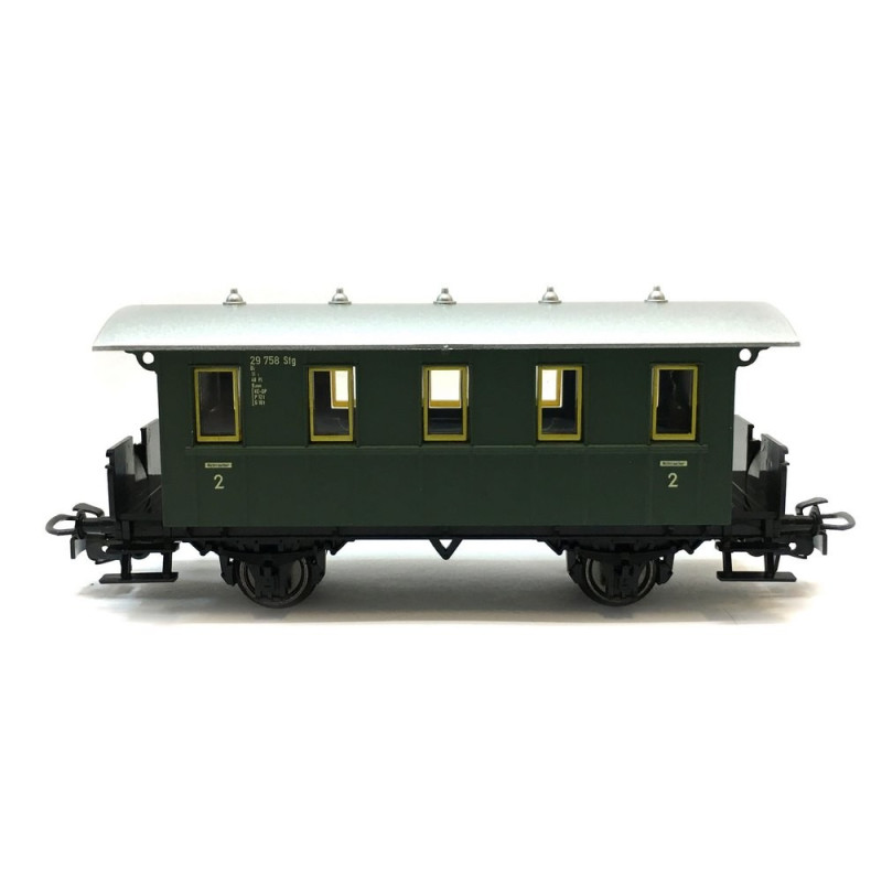 Lot De 2 Voitures Voyageurs Märklin HO #4040 En Tôle - Époque 2 - Vintage 1975