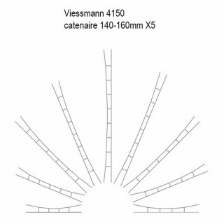 5 caténaires 140-160mm -HO-1/87-VIESSMANN 4150