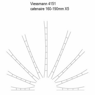 5 caténaires 160-190mm -HO-1/87-VIESSMANN 4151