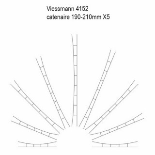5 caténaires 190-210mm -HO-1/87-VIESSMANN 4152