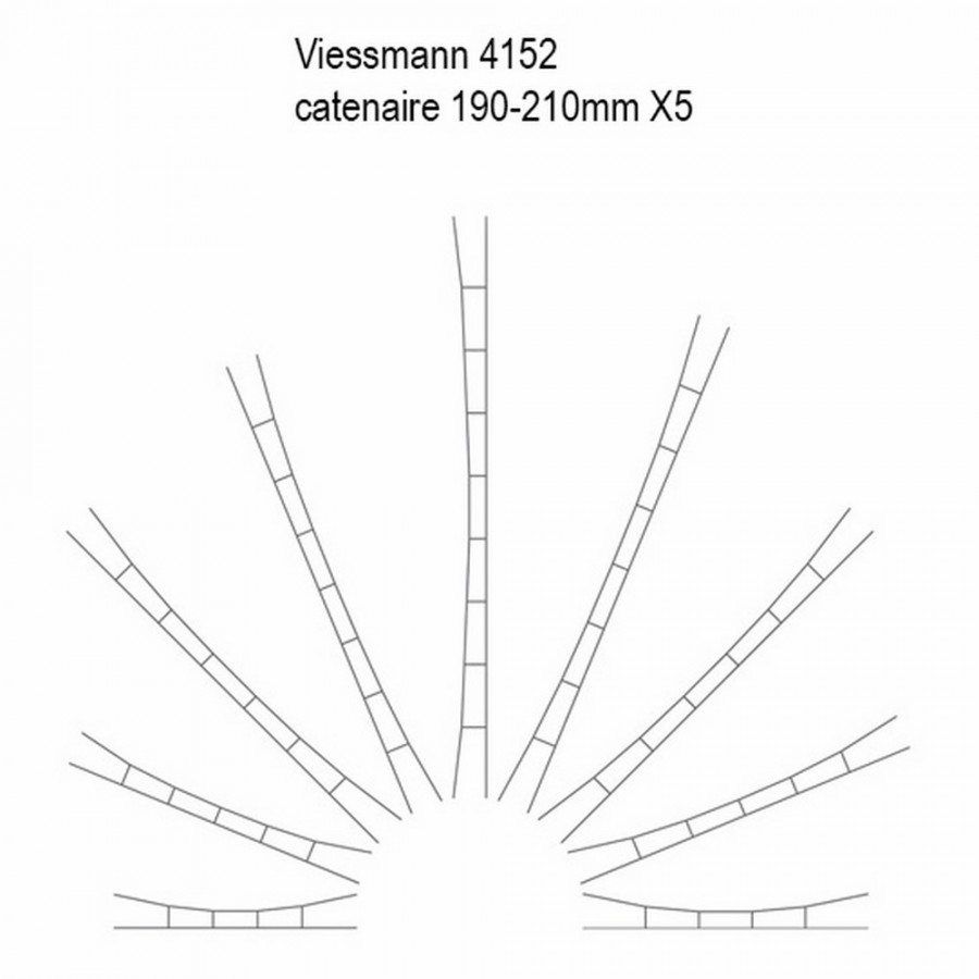 5 caténaires 190-210mm -HO-1/87-VIESSMANN 4152