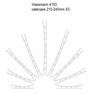 5 caténaires 210-240mm -HO-1/87-VIESSMANN 4153