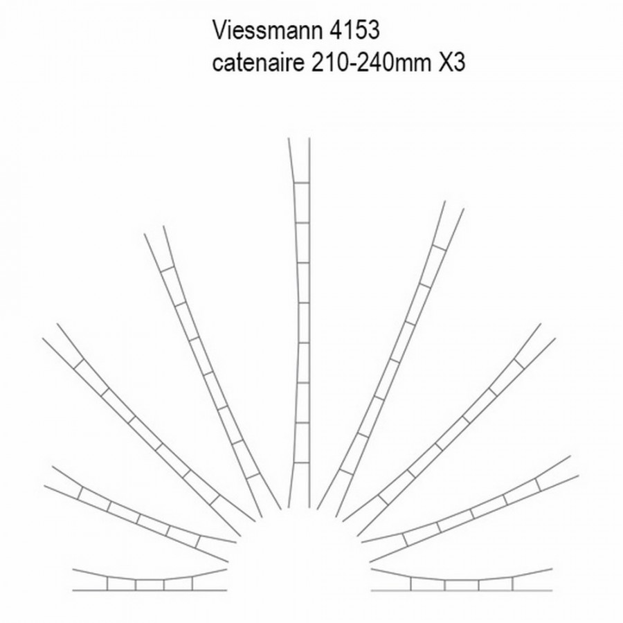 5 caténaires 210-240mm -HO-1/87-VIESSMANN 4153