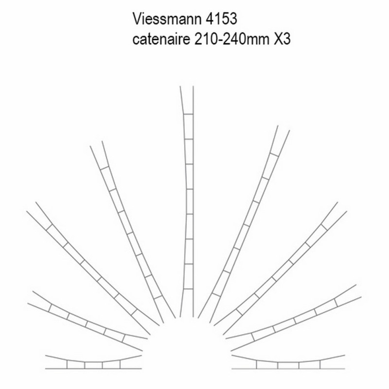 5 caténaires 210-240mm -HO-1/87-VIESSMANN 4153