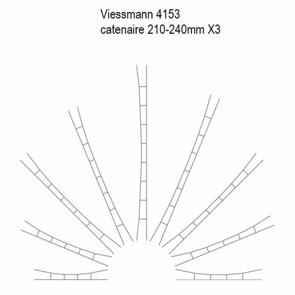 VIESSMANN 4153 HO 1/87 5x caténaire 210-240 mm 