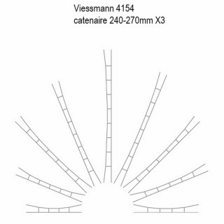 3 caténaires 240-270mm -HO-1/87-VIESSMANN 4154