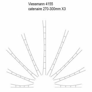 3 caténaires 270-300mm -HO-1/87-VIESSMANN 4155