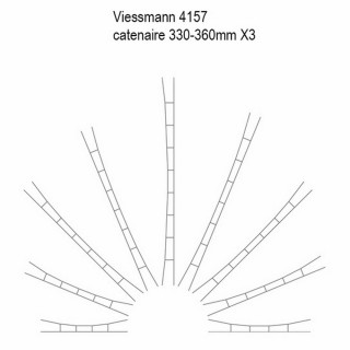 3 caténaires 330-360mm -HO-1/87-VIESSMANN 4157