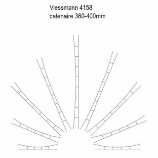3 caténaires 360-400mm -HO-1/87-VIESSMANN 4158