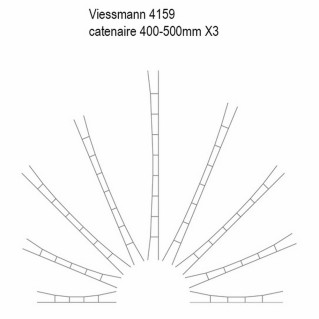 3 caténaires 400-500mm -HO-1/87-VIESSMANN 4159