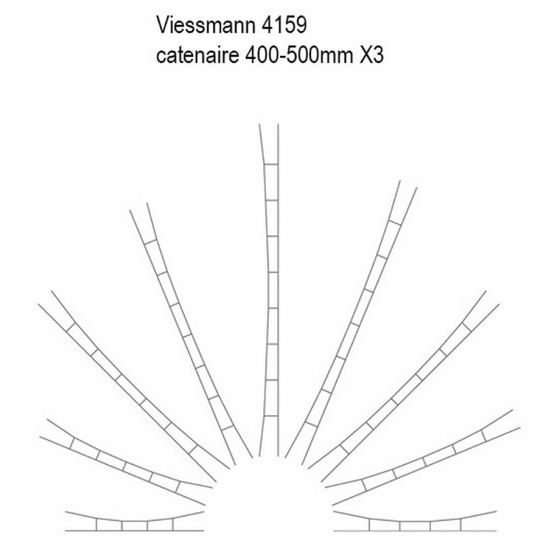 3 caténaires 400-500mm -HO-1/87-VIESSMANN 4159