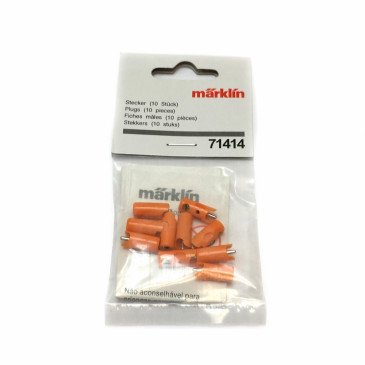 10 fiches de connexion mâles oranges -MARKLIN 71414