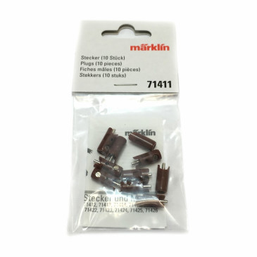 10 fiches de connexion mâles marrons -MARKLIN 71411