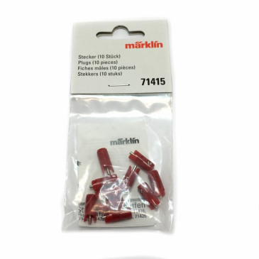 10 fiches de connexion mâles rouges -MARKLIN 71415