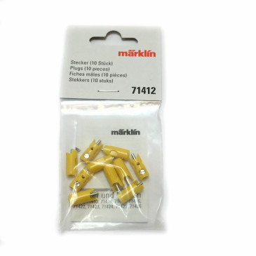 10 fiches de connexion mâles jaunes -MARKLIN 71412
