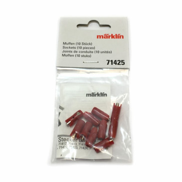 10 fiches de connexion femelles rouges -MARKLIN 71425