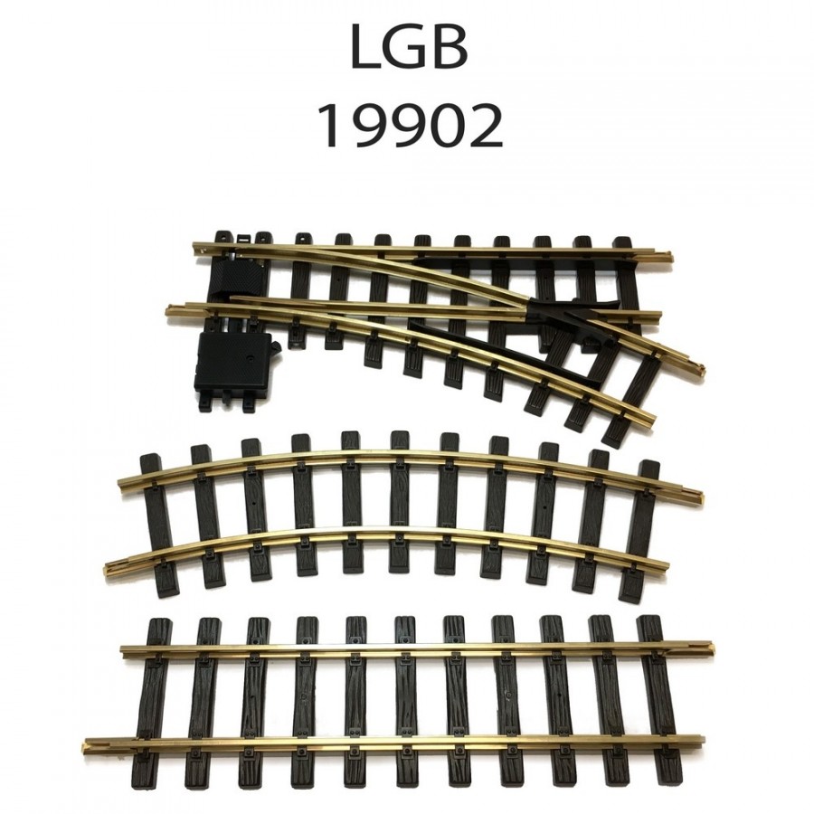 Coffret de rails avec aiguillages train de jardin -G-1/28-LGB 19902