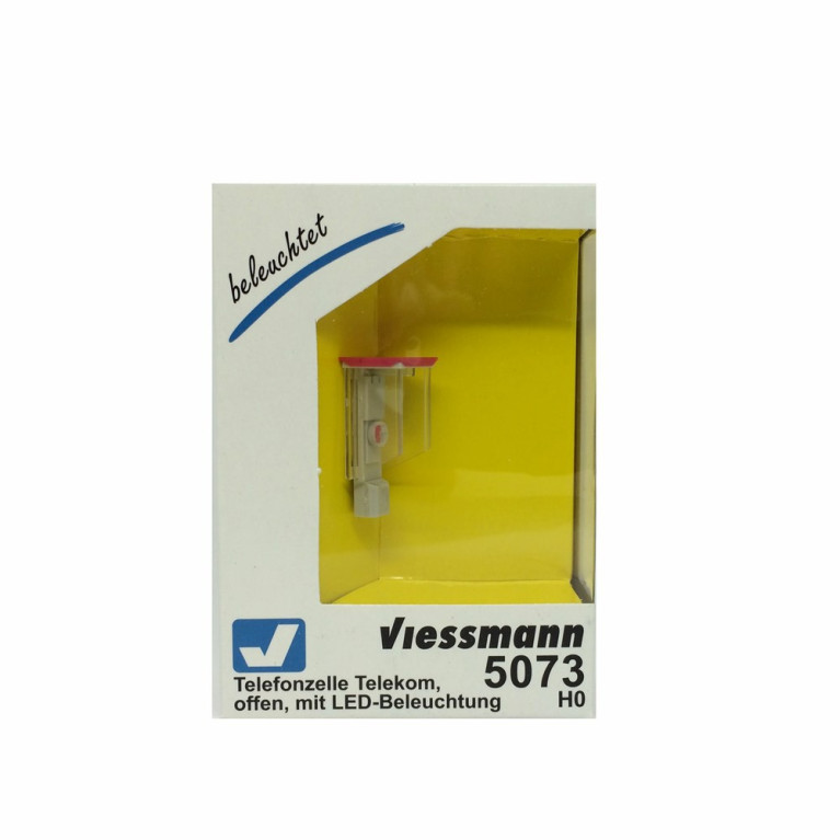 Cabine téléphonique avec éclairage à led-HO-1/87-VIESSMANN 5073
