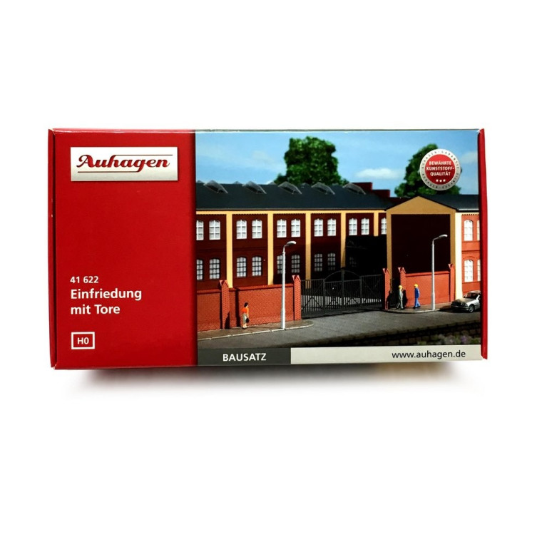 Mur d'enceinte avec portail-HO 1/87-AUHAGEN 41622