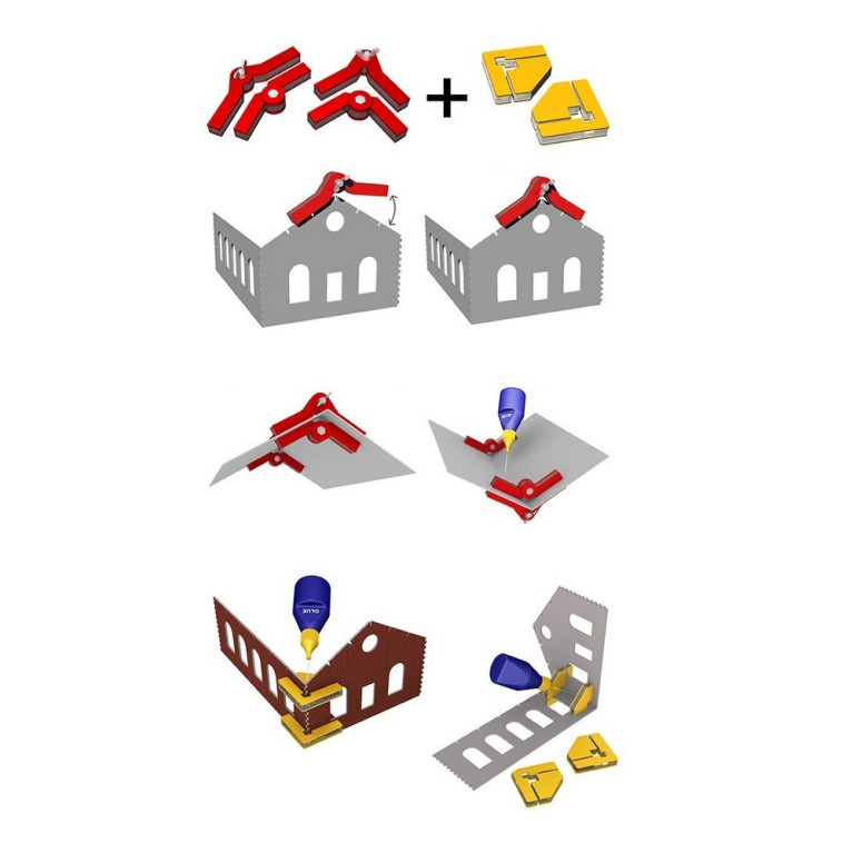 4 angles droit et variables magnétique pour maquettes-Z/N/TT/HO/OO-PROSES PR-SS-05