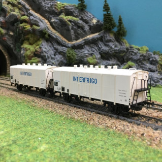 Coffret de 2 wagons INTERFRIGO Sncf époque IV-HO-1/87-LSMODELS 30512