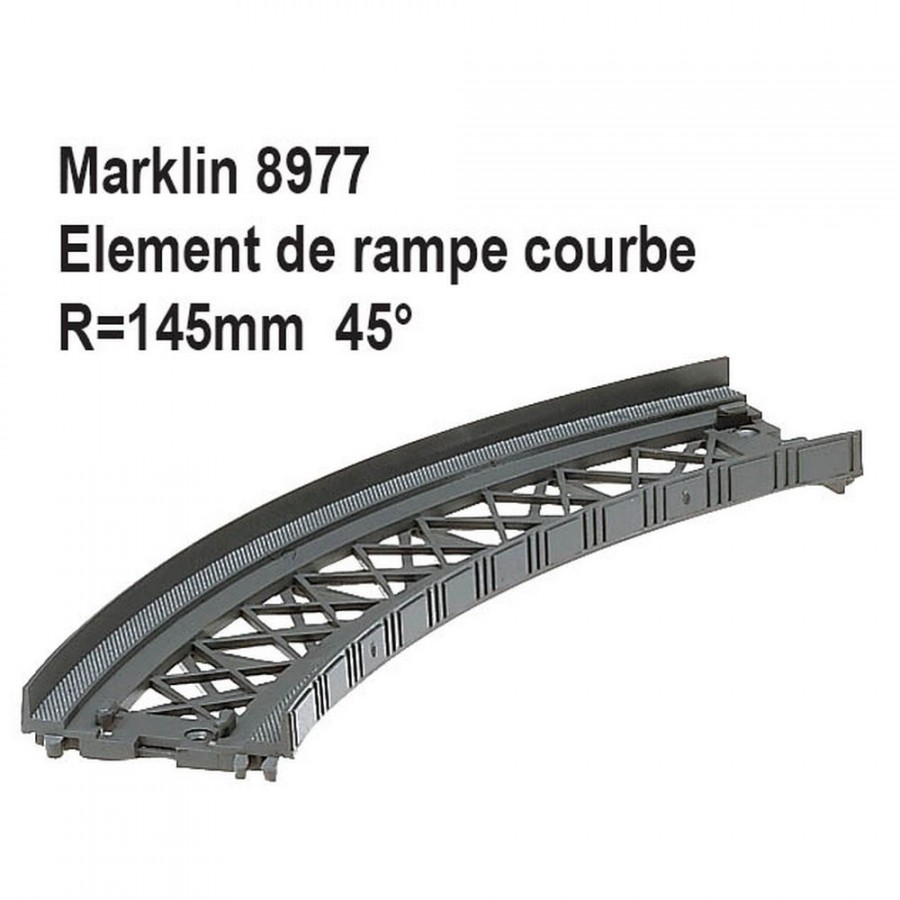 Element de rampe courbe R 145mm 45 degrés-Z 1/220-MARKLIN 8977